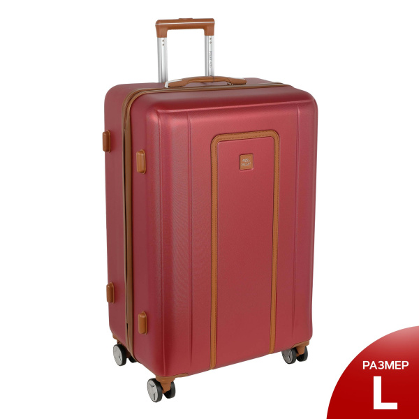 Чемодан L пластик большой РР5509 (3-ой) 28" (Бордовый)