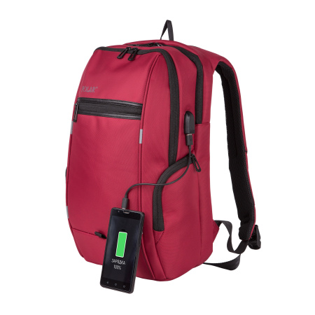Рюкзак Polar с USB К3140 красный, фото 5